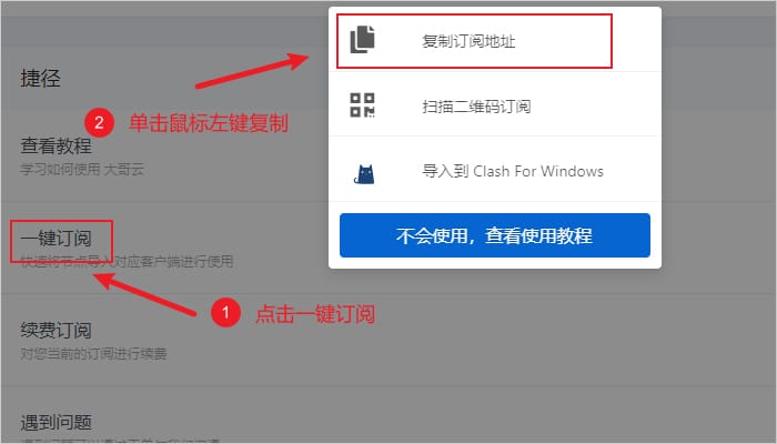 Clash订阅地址界面一